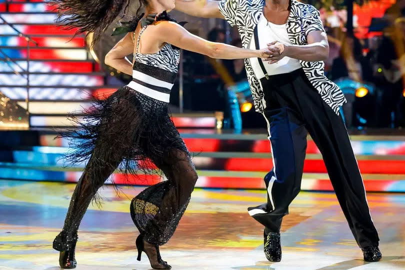 Eddie Kadi and Karen Hauer during their appearance on the live show