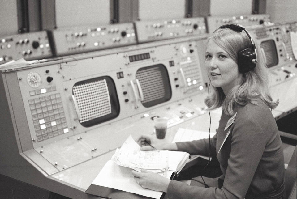 Poppy Northcutt was the first woman to work in Mission Control supporting the Apollo program at the Manned Spacecraft Center (today, Johnson Space Center) in Houston, Texas.