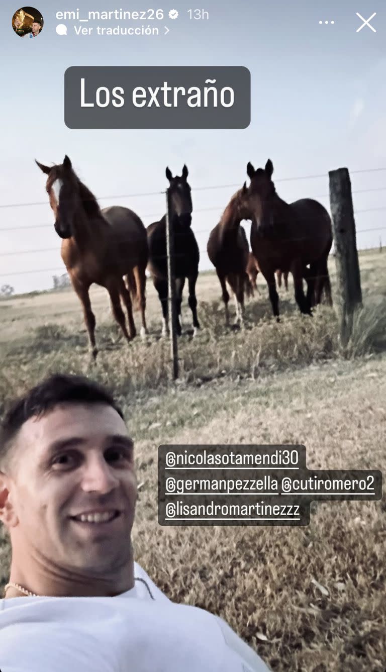 Emiliano “Dibu” Martínez compartió en redes sociales una divertida imagen dedicada a los defensores de la seleccion.