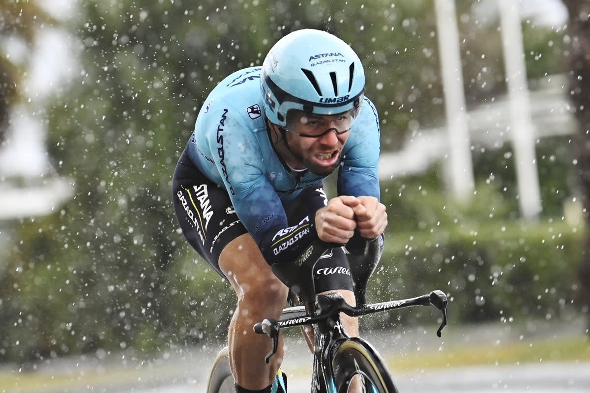 Mark Cavendish in action during the Tirreno-Adriatico stage one time-trial (AP)