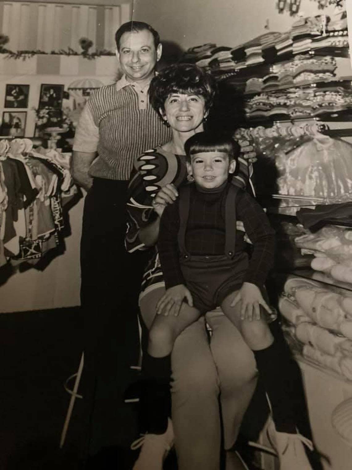 A family portrait in the late 1960s inside the Little Cherubs children’s shop inside the lower lobby of the Carillon Hotel in Miami Beach.