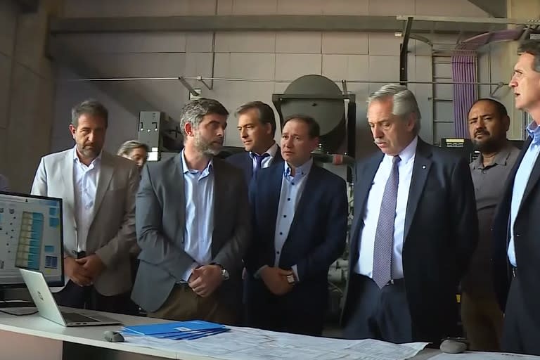 El presidente Alberto Fernández inauguró la ampliación de la Planta Depuradora de Líquidos Cloacales, Mendoza