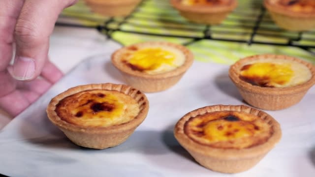 creamy cheese tarts on a plate