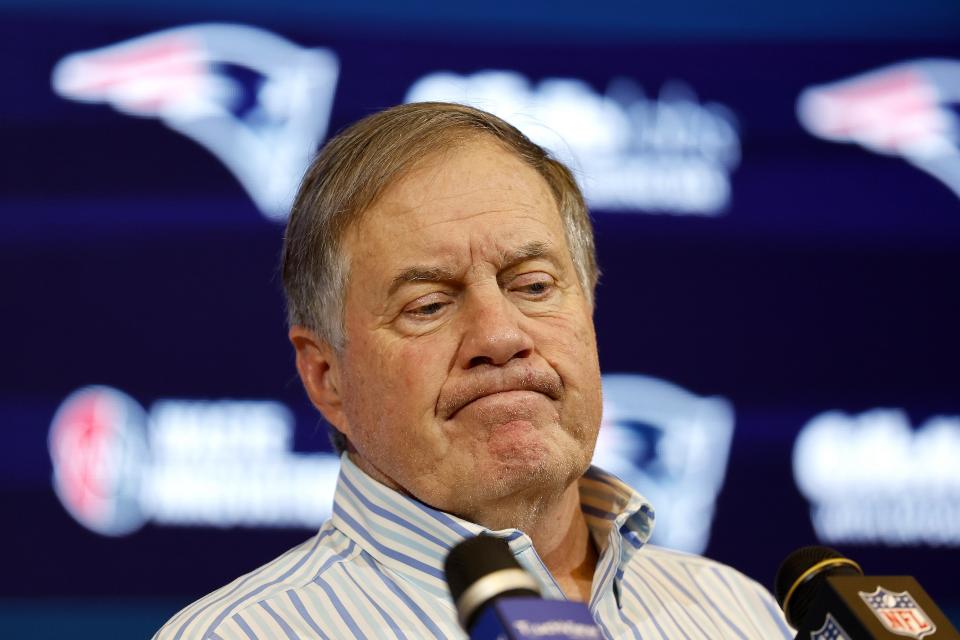 Bill Belichick didn't want to address his future after a loss to the Jets. (Winslow Townson/Getty Images)