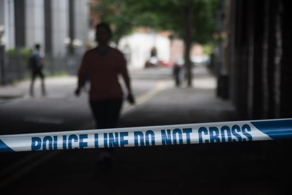 Police forensics officers work on London Bridge.&nbsp;