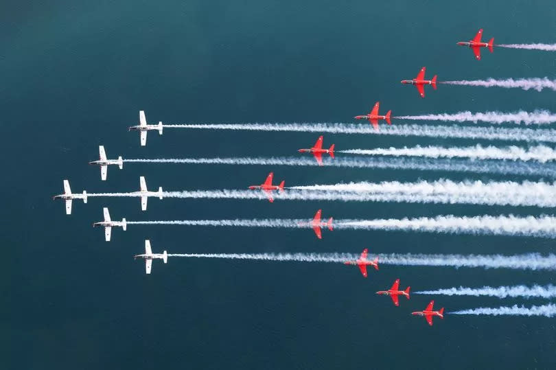 Red Arrows perform jaw-dropping training manoeuvres over Croatia