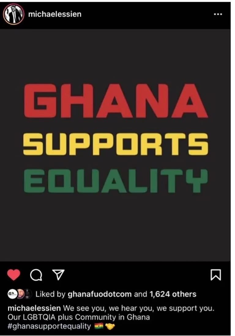 El exfutbolista de Ghana Michael Essien ha eliminado su publicación en las redes sociales que buscaba apoyar a la comunidad LGBT en Ghana después de haber sido severamente criticado por una sección de ghaneses.