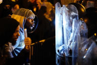 Protesters confront police during a march, Tuesday Oct. 27, 2020, in Philadelphia. Hundreds of demonstrators marched in West Philadelphia over the death of Walter Wallace, a Black man who was killed by police in Philadelphia on Monday. Police shot and killed the 27-year-old on a Philadelphia street after yelling at him to drop his knife. (AP Photo/Matt Slocum)