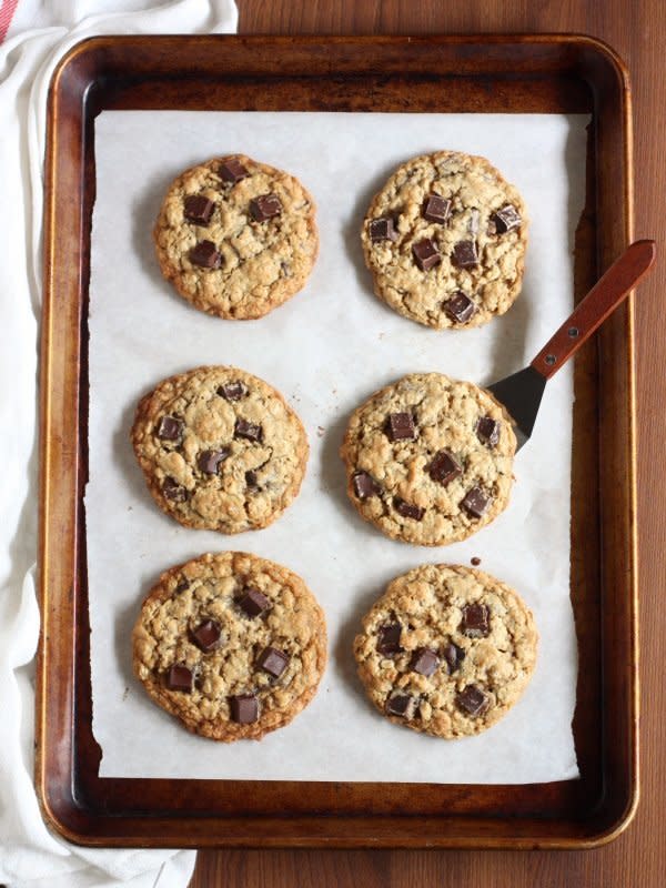 <strong>Get the <a href="http://www.completelydelicious.com/oatmeal-chocolate-chunk-cookies/" target="_blank">Oatmeal Chocolate Chunk Cookies recipe</a>&nbsp;from Completely Delicious</strong>