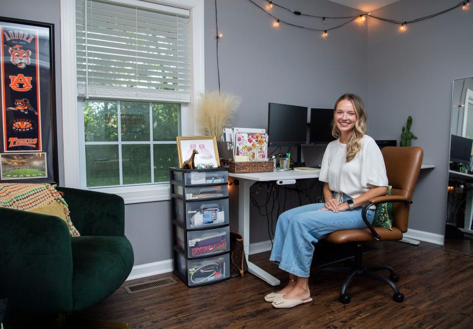 Jill Bridges sits in her home office in Gallatin, Tenn., Tuesday, Aug. 29, 2023.