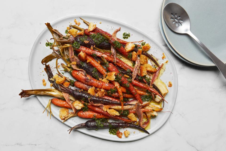 Young Carrots With Spring Onions, Sumac, and Anchovies