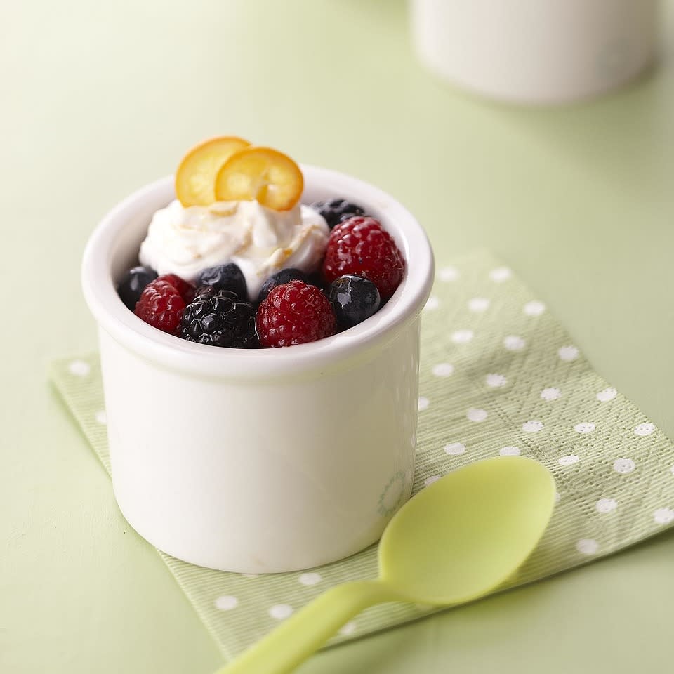 Summer Berries with Orange Cream Topping
