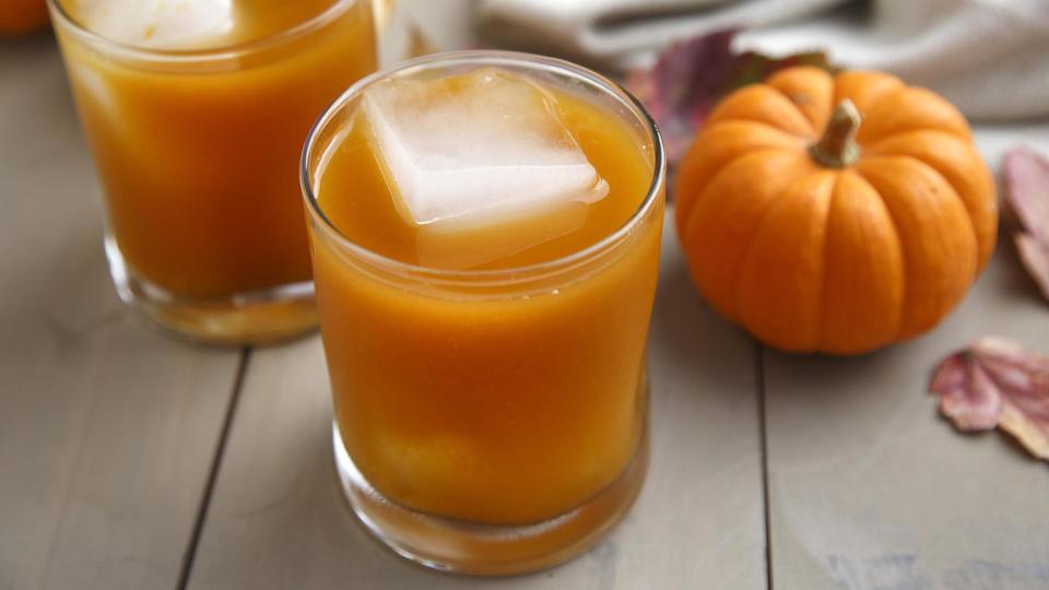 <p>Keep yourself warm during the colder months with the spicy flavors you get from bourbon and pumpkin pie spice, balanced with the sweetness from the pumpkin puree and simple syrup. You can make this <a href="https://www.thedailymeal.com/drink/11-savory-cocktails-go-perfectly-dinner?referrer=yahoo&category=beauty_food&include_utm=1&utm_medium=referral&utm_source=yahoo&utm_campaign=feed" rel="nofollow noopener" target="_blank" data-ylk="slk:easy cocktail recipe to pair with your dinner;elm:context_link;itc:0;sec:content-canvas" class="link ">easy cocktail recipe to pair with your dinner</a> in a matter of minutes.</p> <p><a href="https://www.thedailymeal.com/recipe/pumpkin-pie-spice-bourbon?referrer=yahoo&category=beauty_food&include_utm=1&utm_medium=referral&utm_source=yahoo&utm_campaign=feed" rel="nofollow noopener" target="_blank" data-ylk="slk:For the Pumpkin Pie Spice Bourbon Cocktail recipe, click here;elm:context_link;itc:0;sec:content-canvas" class="link ">For the Pumpkin Pie Spice Bourbon Cocktail recipe, click here</a>.</p>