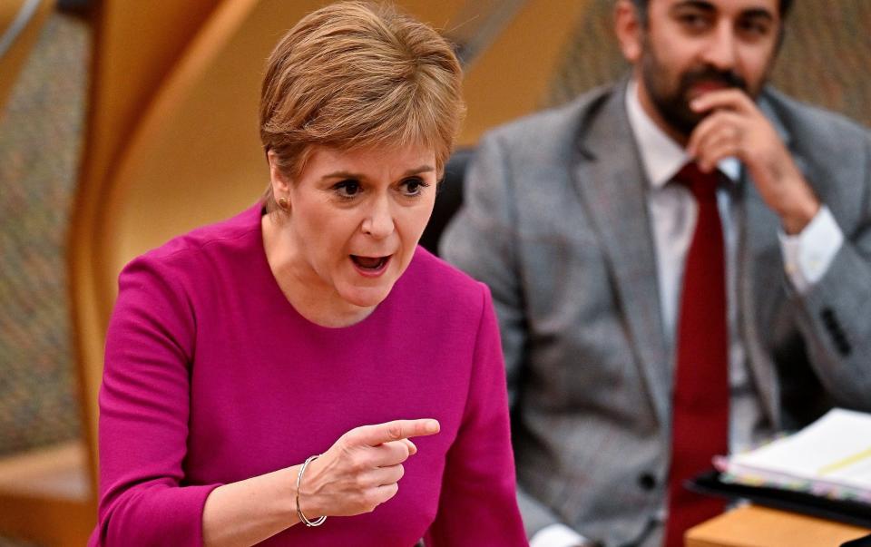 Nicola Sturgeon in the Scottish Parliament - Getty