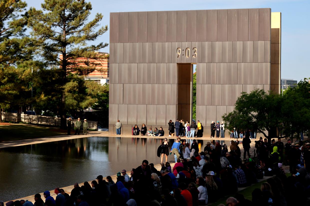 People attend the 29th annual Remembrance Ceremony April 19 at the Oklahoma City National Memorial & Museum.