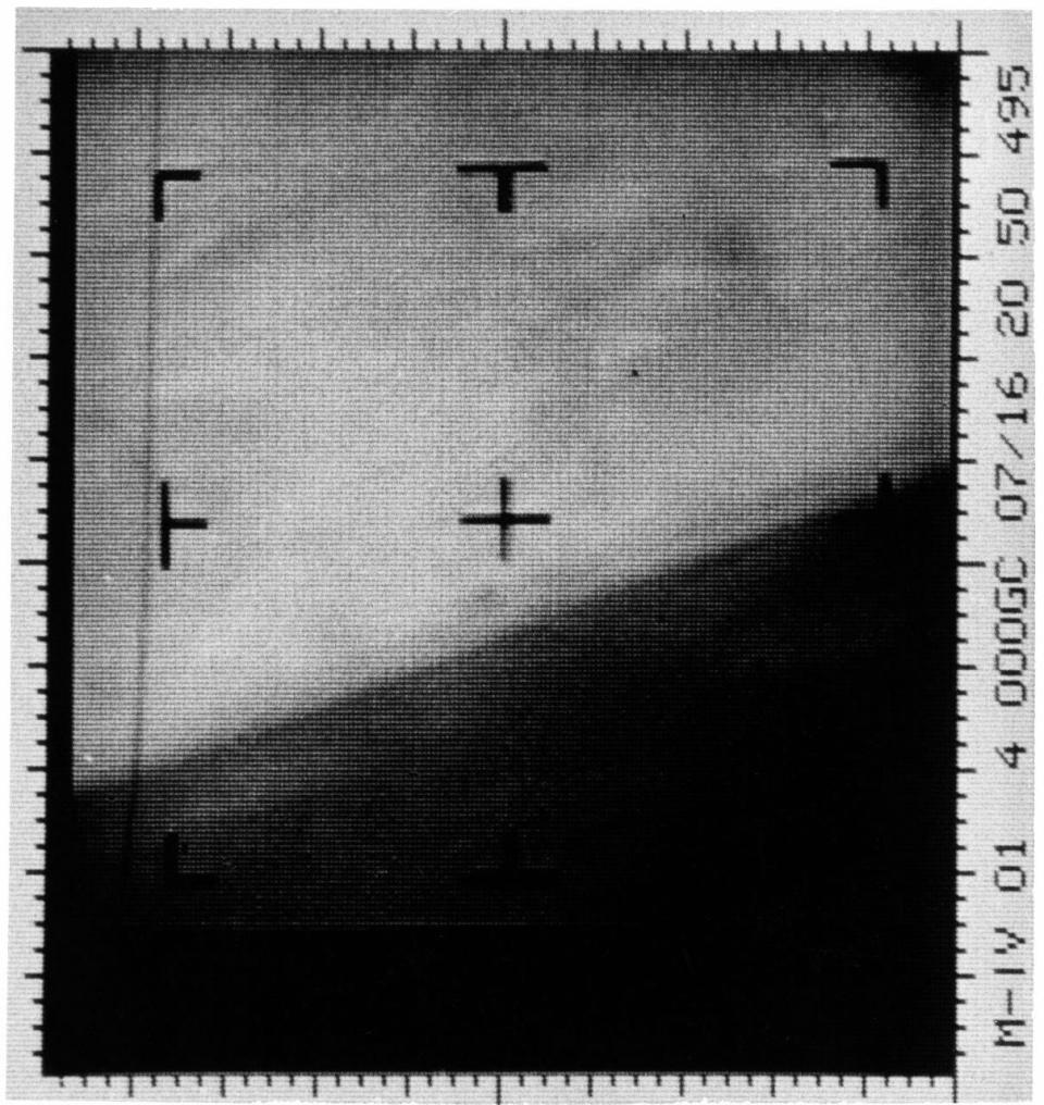 A black-and-white image of Mars that was shown on TV in 1965