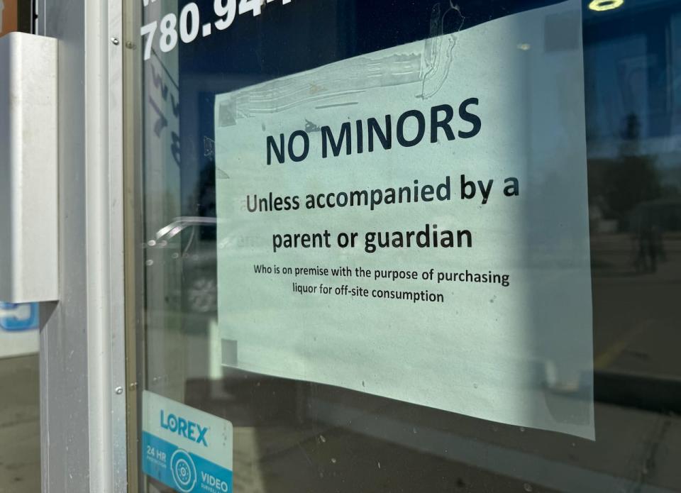 Anyone younger than 18 isn't allowed in a liquor store in Alberta, unless they're accompanied by a parent or guardian.