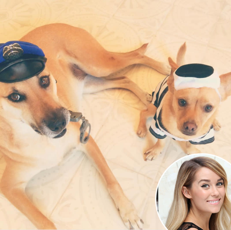 <p>“Guess whose Halloween costumes just arrived,” Lauren Conrad teased in 2015. Whaddya think? (Photo: Instagram/Lauren Conrad; Getty Images) </p>