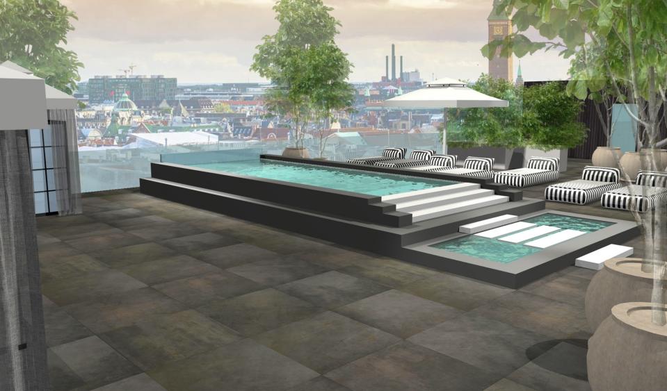 <p><span>Sink into the rooftop pool at </span><a rel="nofollow noopener" href="http://www.nimb.dk/en/nyheder+og+events" target="_blank" data-ylk="slk:Nimb Hotel;elm:context_link;itc:0;sec:content-canvas" class="link "><span>Nimb Hotel</span></a><span>, located in Tivoli Gardens, an amusement park in central Copenhagen. The recently-expanded boutique hotel features 21 new luxury suites and a spectacular roof terrace, along with the city's first outdoor heated pool. [Photo: Nimb Hotel]</span> </p>