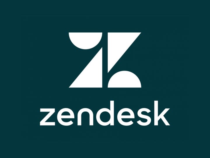 The Zendesk logo against a dark green background.