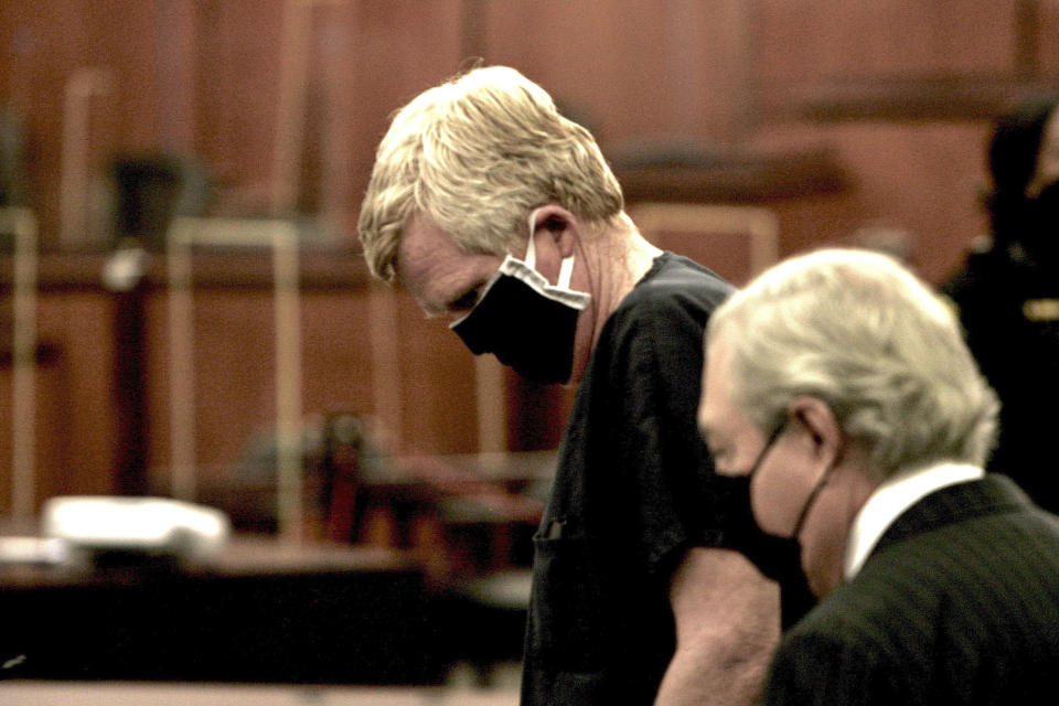 FILE - Alex Murdaugh awaits the beginning of his bond hearing in the Richland Judicial Center in Columbia, S.C., on Oct. 19, 2021. Murdaugh's trial on two counts of murder in the June 2021 deaths of his wife and son is scheduled to start Monday, Jan. 23, 2023. (AP Photo/Lewis M. Levine, Pool, File)