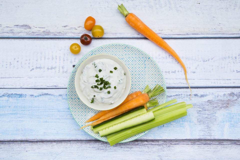 6) Carrots with ranch dip