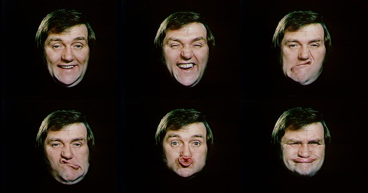 Les Dawson gurning sequences recorded for 'Sez Les' in the 1970's.
(ITV archive)