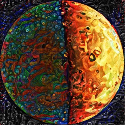 Shows multiple IO fractal filters/layers done in psychedelic colors