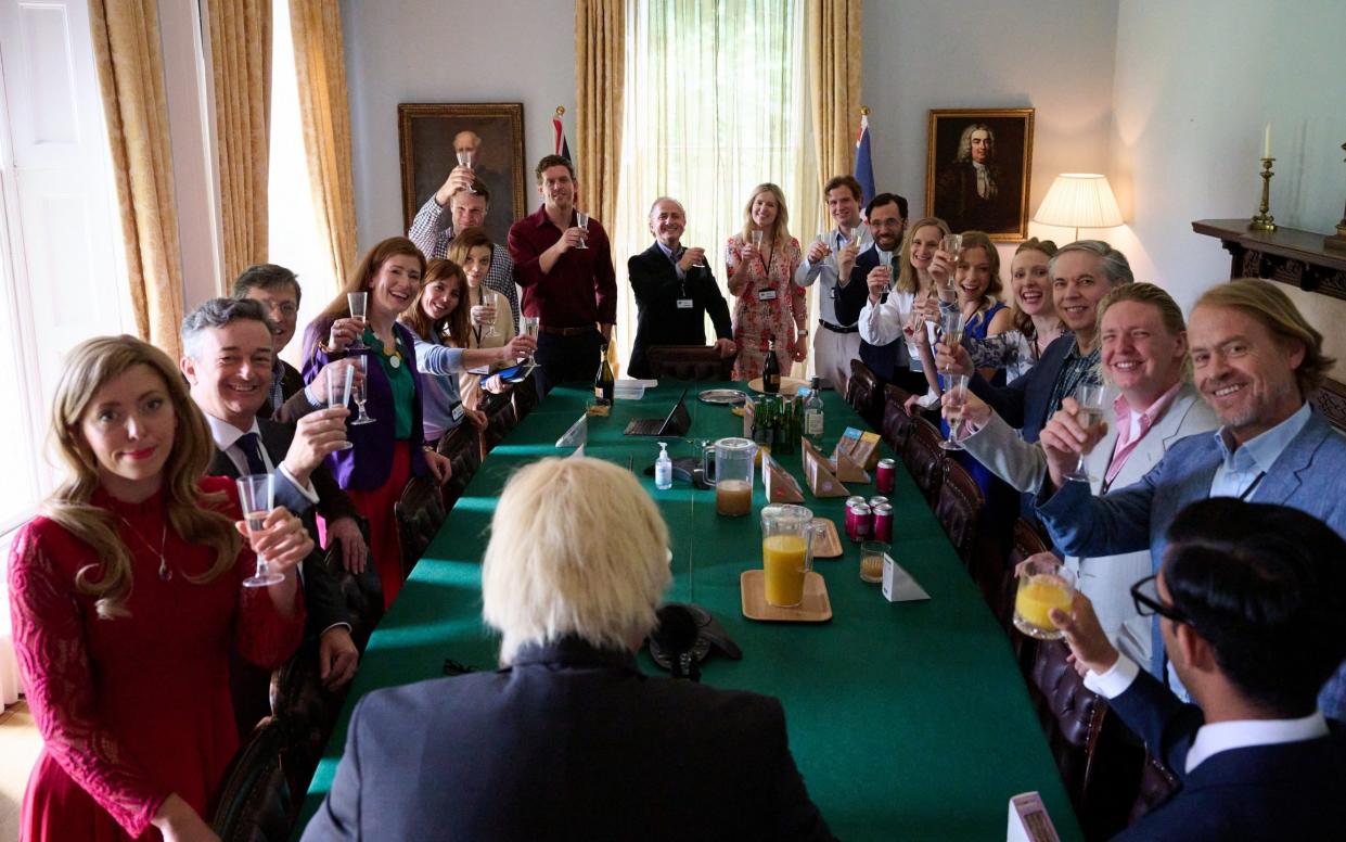 It's a wise move for Jon Culshaw's Boris Johnson only to be glimpsed from behind