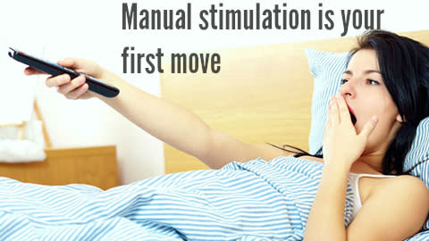 To you, it's an awesome appetiser to the main event - but to her, starting with clitoral stimulation just feels a little invasive. "Men think that a woman must be manually stimulated in order to become turned on," says Lieser. "But there's nothing arousing [to her] about putting your finger in a vagina that is not lubricated. In fact, you've just gone back by about two metres." The most reliable way to make her wet: touch her everywhere but her genitals. That will rev up her desire and help lube her up - and only then will she be ready for you to head down south.