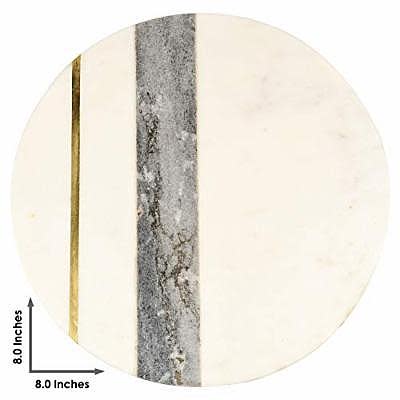 Gauri Kohli Gray Marble Cheese Plate With Gold Inlay (Credit: Amazon)