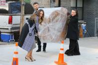 <p>Sutton Foster, Debi Mazar and Nico Tortorella are seen filming an episode of <i>Younger</i> on Wednesday in N.Y.C. </p>