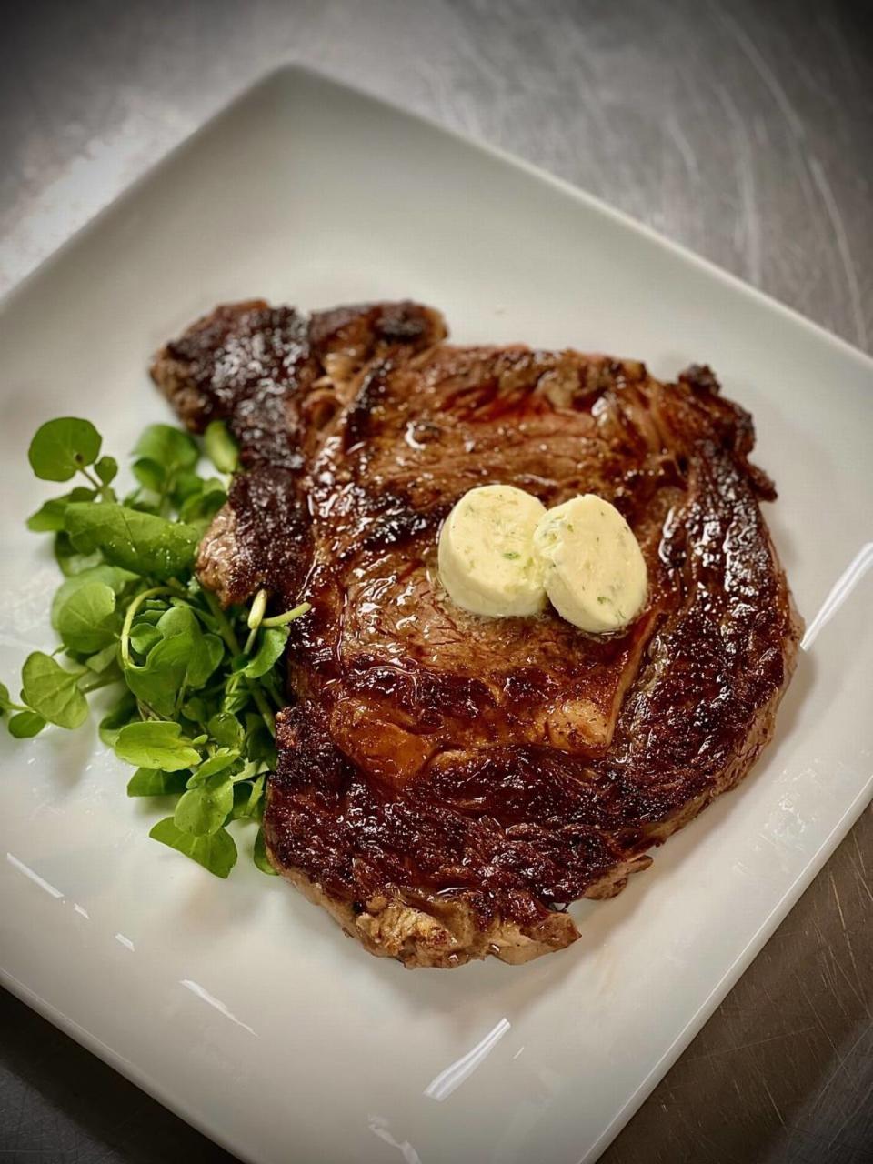 Cast iron ribeye steak at 3rd & Cherry in downtown Macon.