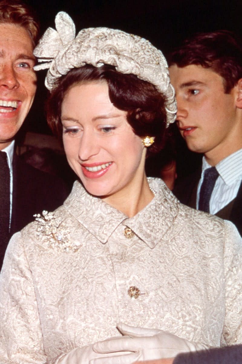 Princess Margaret's ivory suit and hat, 1964