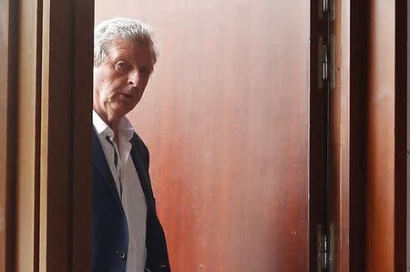 Football Soccer - EURO 2016 - England News Conference - Auberge du Jeu de Paume, Chantilly, France - 28/6/16 England head coach Roy Hodgson arrives for the press conference REUTERS/Lee Smith Livepic