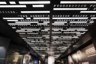 A ceiling detail in the Central Intelligence Agency's refurbished museum in the headquarters building in Langley, Va., on Saturday, Sept. 24, 2022. (AP Photo/Kevin Wolf)