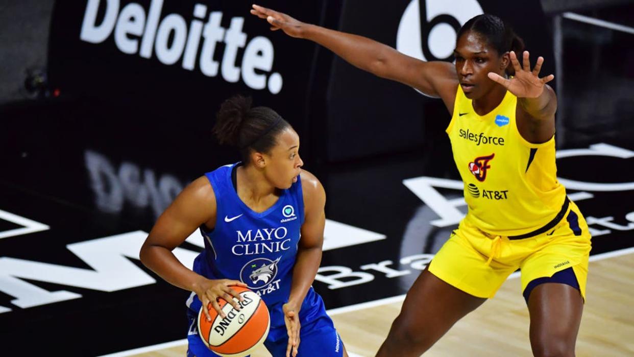 <div>The Minnesota Lynx playing the Indiana Fever in August 2020. (Photo by Julio Aguilar/Getty Images)</div>