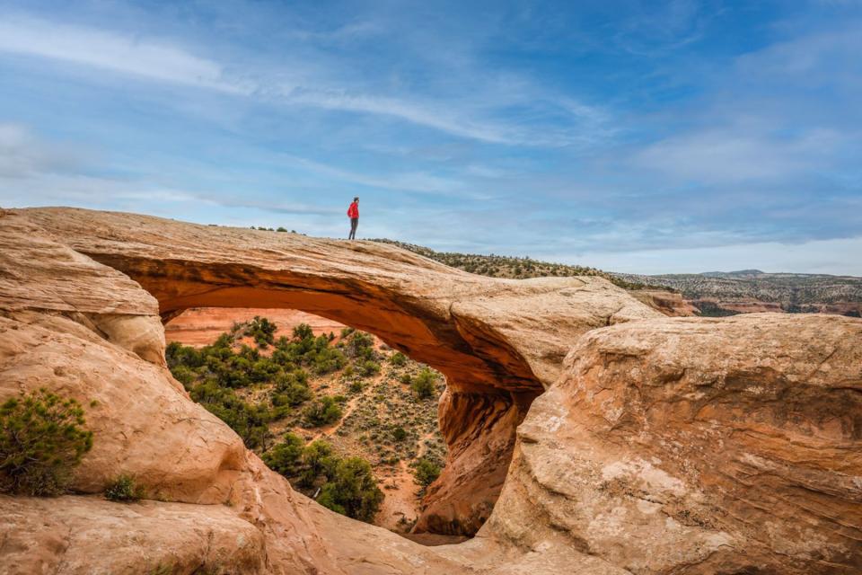 Hiking over The Arches in Rattlesnake Canyon, Colorado