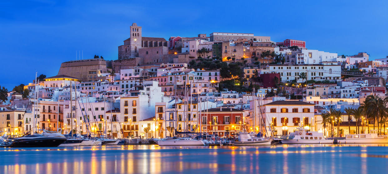 Ibiza's downtown at night. (Photo: Getty Images)