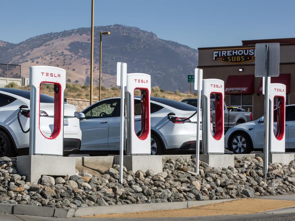 Tesla owners say Superchargers are often located near restaurants and shopping centers.