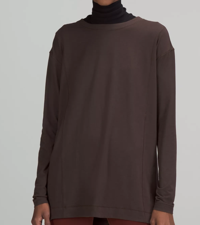 Modal Pleated Back Long Sleeve Shirt