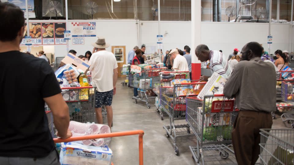 Florida residents loaded up on supplies as the nervous wait for Hurricane Matthew begins.