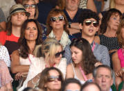 LONDON, ENGLAND - JULY 04: Melanie Sykes and Matt Robertson attend day six of the Wimbledon Tennis Championships at Wimbledon on July 4, 2015 in London, England. (Photo by Karwai Tang/WireImage)