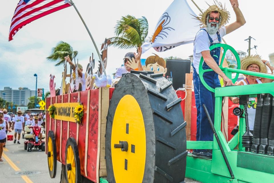 One of many floats in the 2022 Fort Myers Beach Shrimp Festival Parade