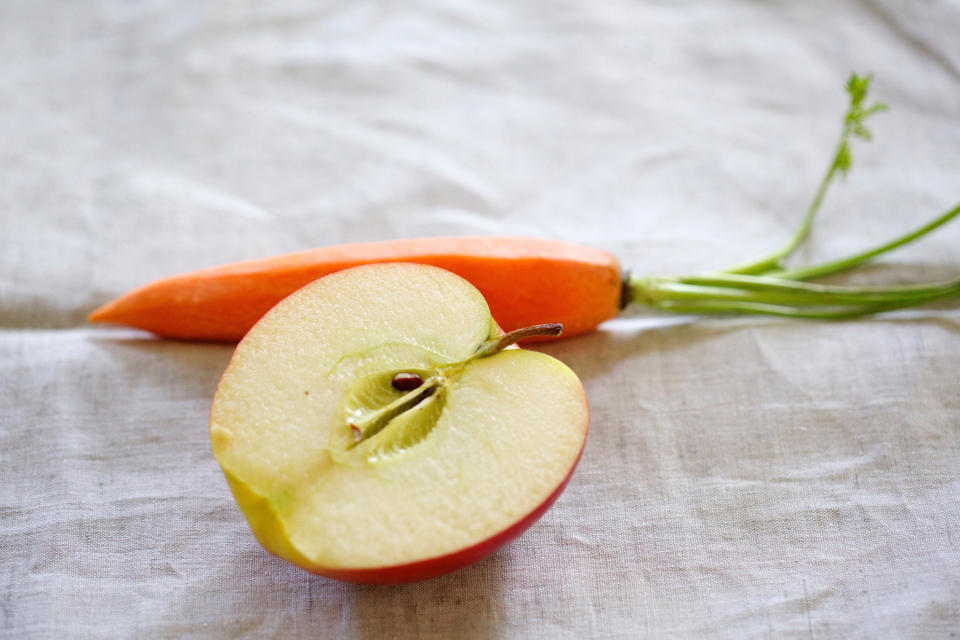 The only snacks you can have is either a carrot or an apple. Source: Getty