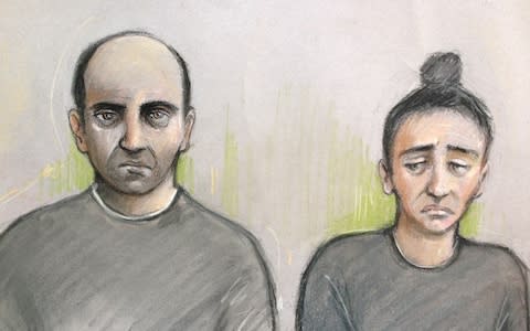 Ouissem Medouni (left), 40, and his partner Sabrina Kouider, 34, appearing at the Old Bailey in London - Credit: Elizabeth Cook/PA