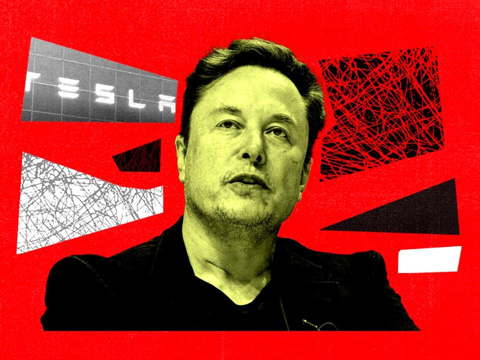 Photo illustration of Elon Musk.