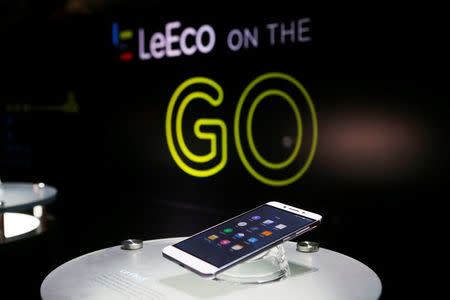 LeEco's new Le Pro3 phone is on display during a press event in San Francisco, California, U.S. October 19, 2016. RETUERS/Beck Diefenbach