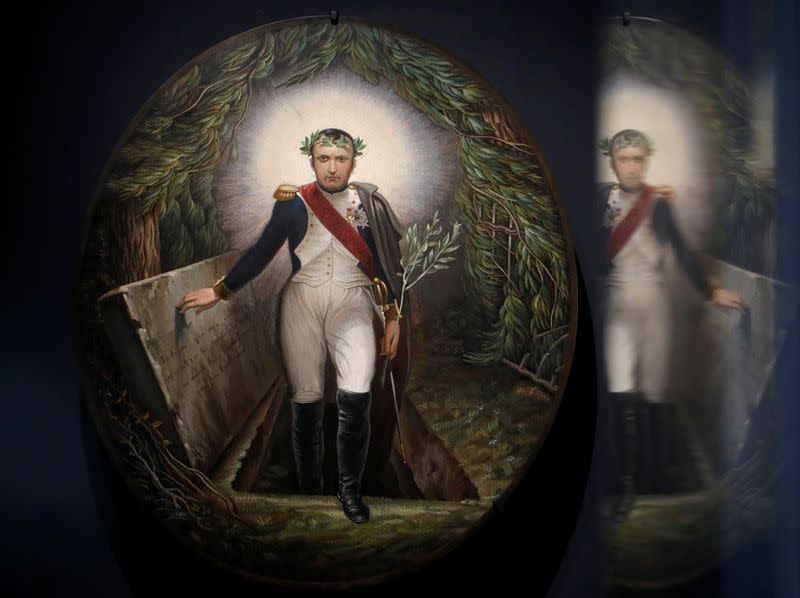 The micro-mosaic "Napoleon Coming out of his Tomb" is displayed in the Musee de l'Armee in Paris