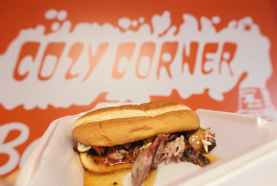 Cozy Corner's pulled pork sandwich.